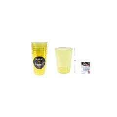GENERICO - Vasos Acrilicos Amarillo Transparente 250ML 6pcs