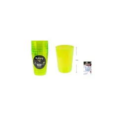 GENERICO - Vasos Acrilicos Verde Transparente 250ML 6pcsS