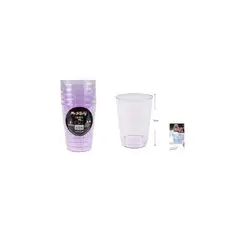GENERICO - Vasos Acrilicos Morado Transparente 250ML 6pcs