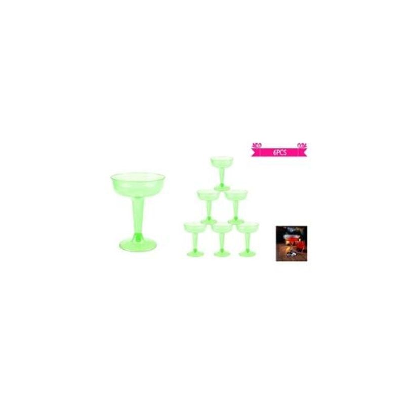 GENERICO - Copas De Cóctel Plásticos Verde 6pcs