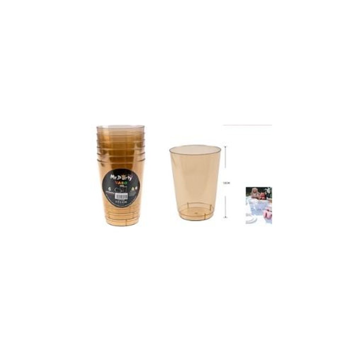 GENERICO - Vasos Acrilicos Cáfe Transparente 250ML 6pcs