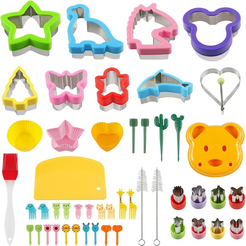 KUANGYE - 55 Cortador Galleta Pan Fruta Molde Muffin Tenedor Lonchera