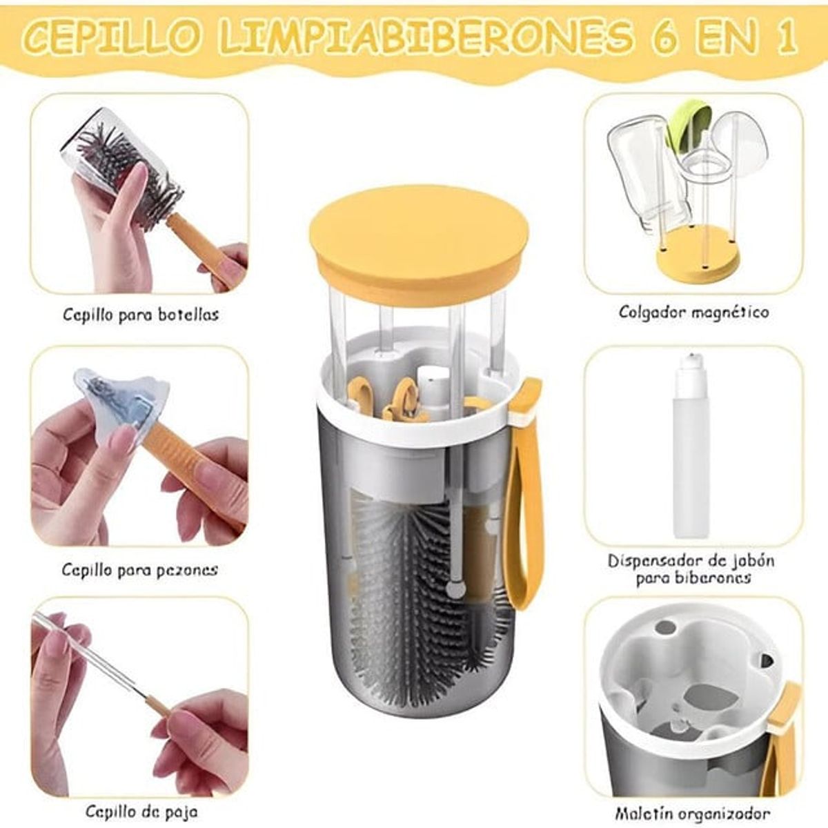 GENERICO - kit de limpieza mamadera portatil