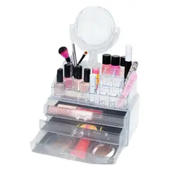 PEQUI - COSMETIQUERO ORGANIZADOR DE MAQUILLAJE CON ESPEJO