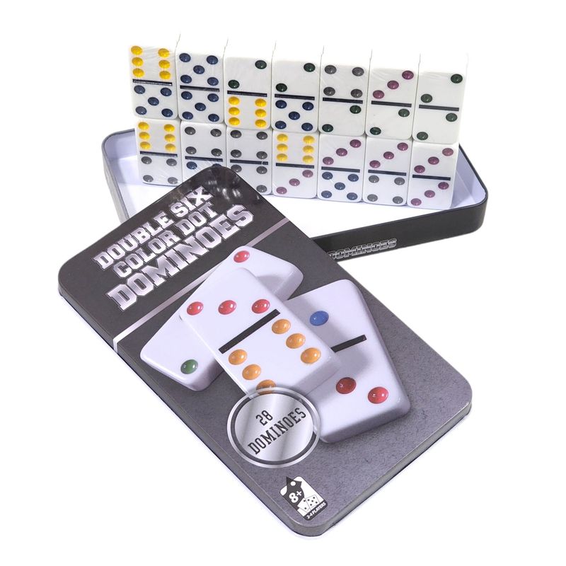 GENERICO - Juego de Domino 28 Pz Double Six Puntos Colores 12036