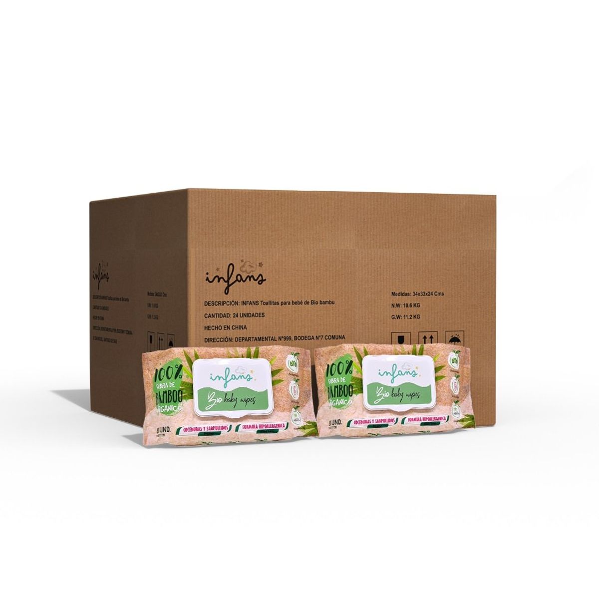 INFANS - INFANS BAMBOO BIO BABY WIPES CAJA X24