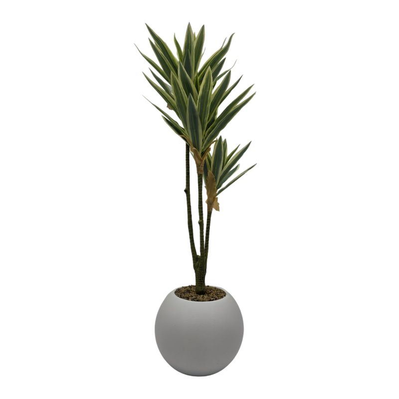 GENERICO - Planta Artificial Dracena Grande En Macetero Plastico Blanco