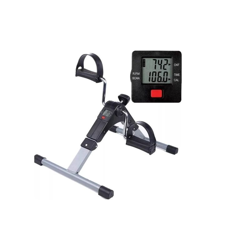 GENERICO - Pedalera Rehabilitacion Mini Bicicleta Fija Portatil Display Negro