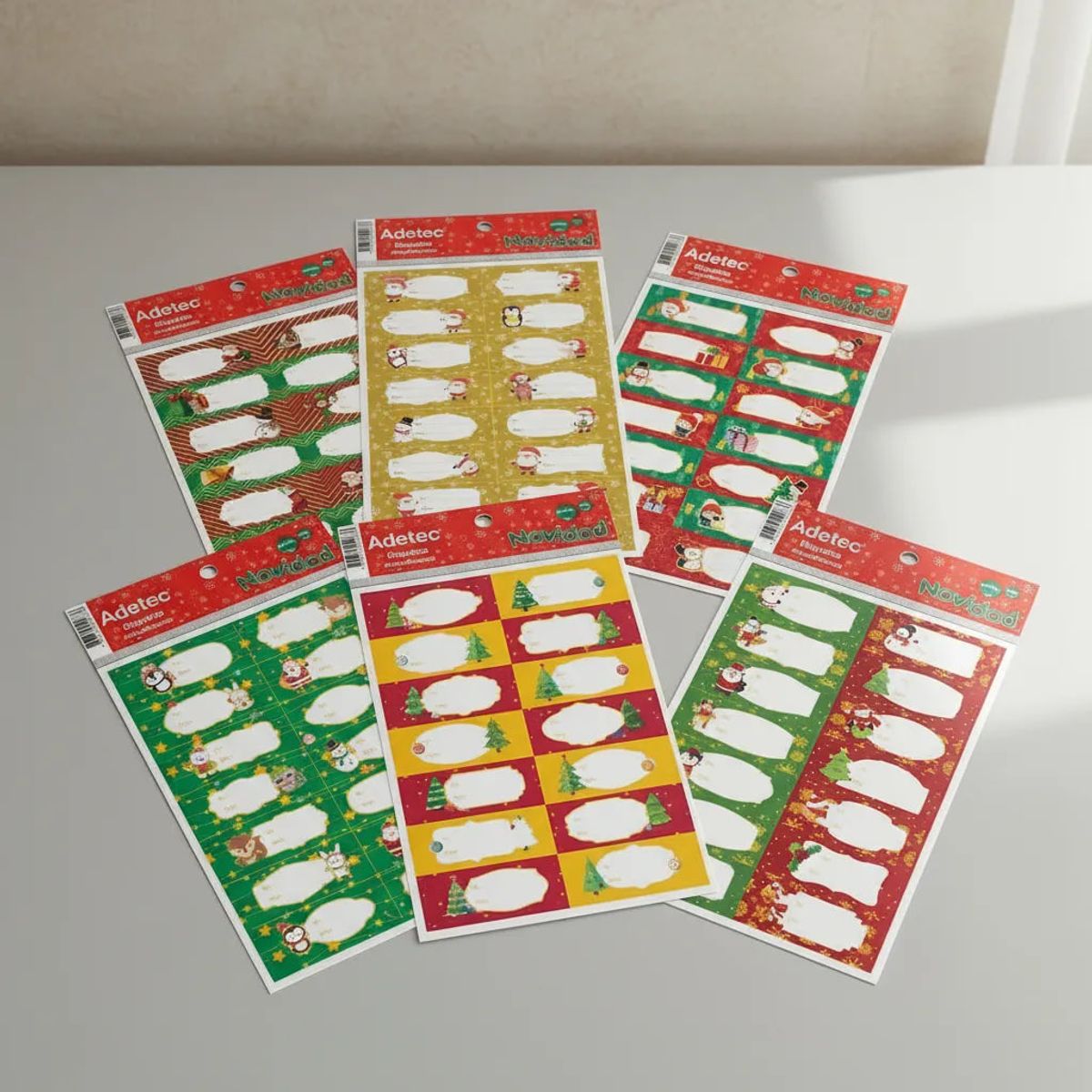ADETEC - Pack 42 Etiquetas De Navidad Adetec Diseño Tradicional
