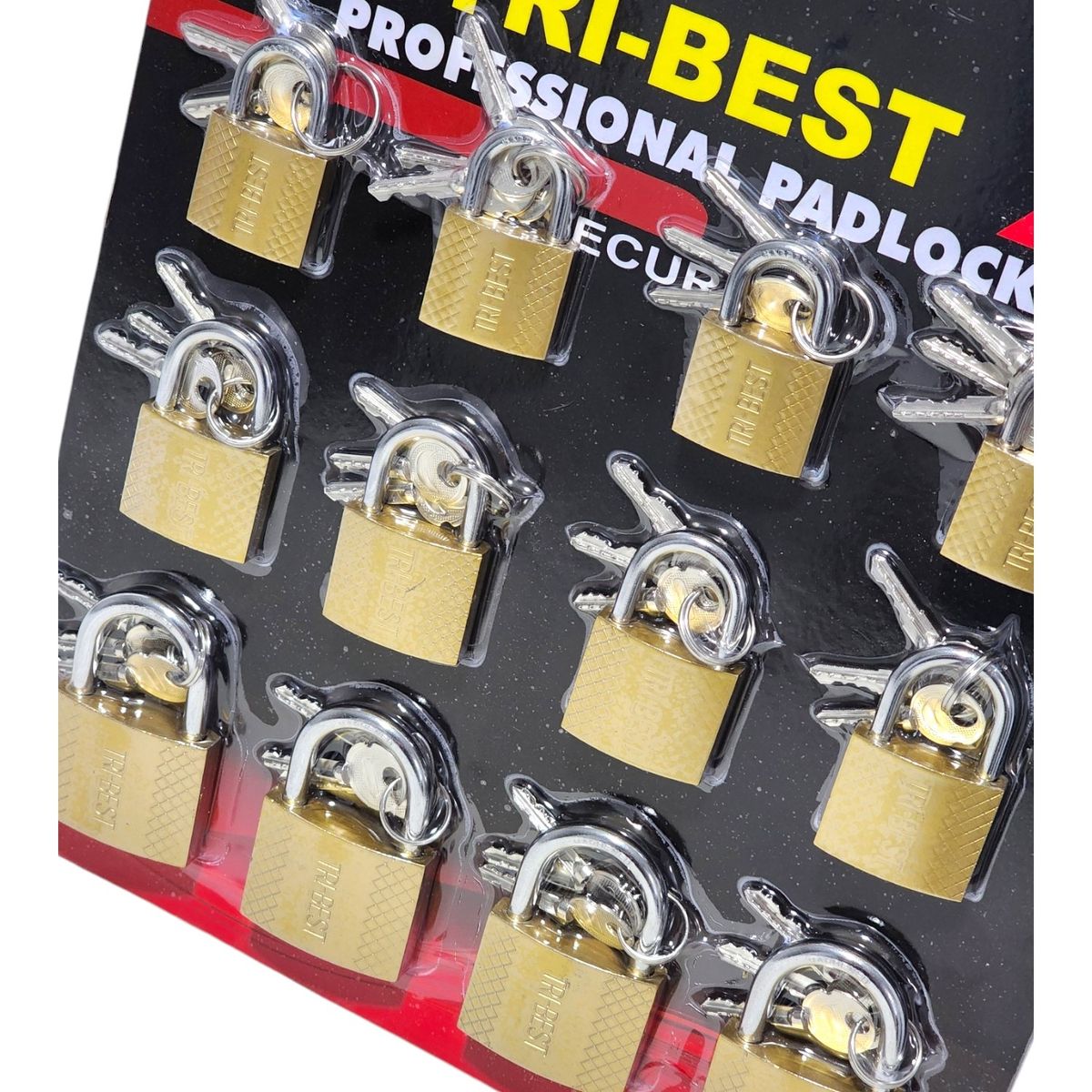 GENERICO - Set de 12 Candados de Seguridad con llaves 32, 38, 50mm