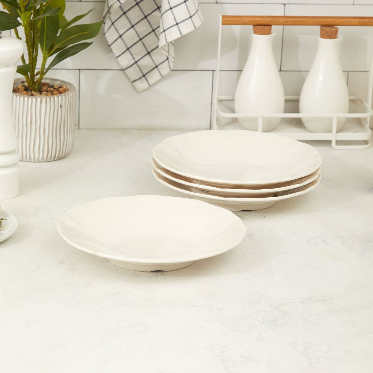 KLAPP - SET 4 PLATOS SOPA MELAMINA FLORES (23,5cm)