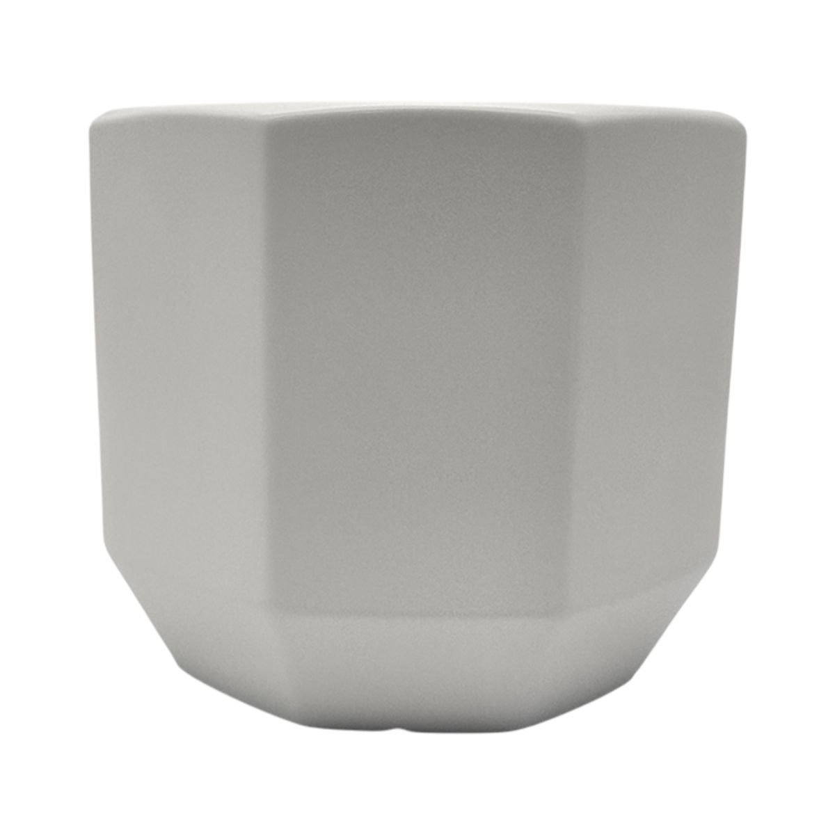 GENERICO - Macetero Maceta De Ceramica Blanco Lineas Verticales M