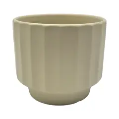 GENERICO - Macetero Maceta De Ceramica Limon Mate Lineas Verticales L