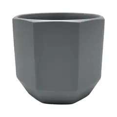 GENERICO - Macetero Maceta De Ceramica Gris Lineas Verticales M