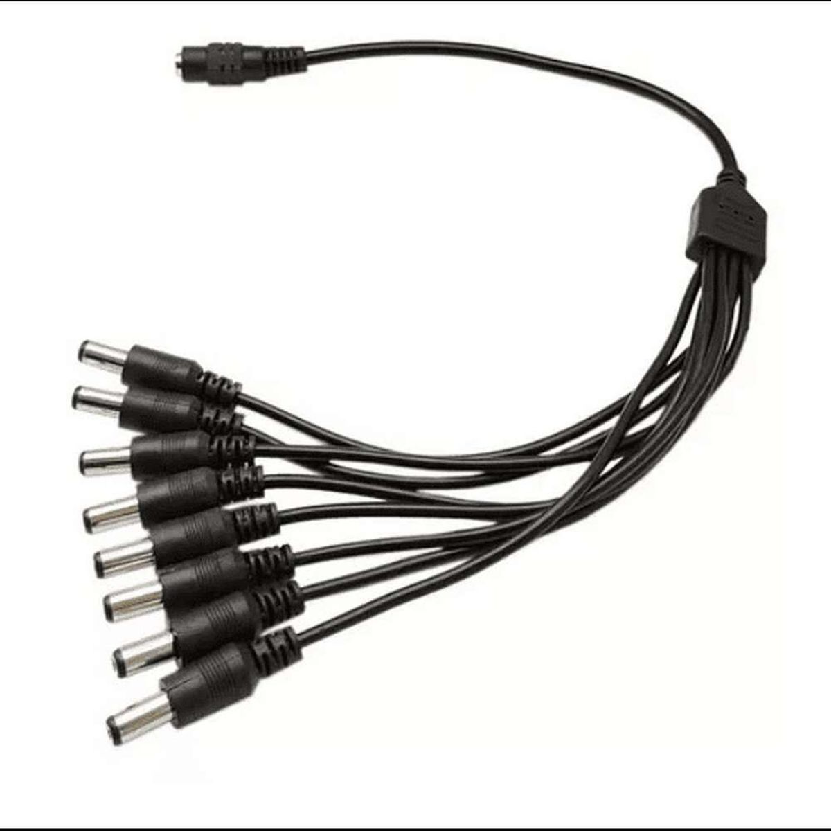GEN - Cable Poder Splitter Camara Seguridad 8 Salidas Jack 5.5*2.5 - Negro