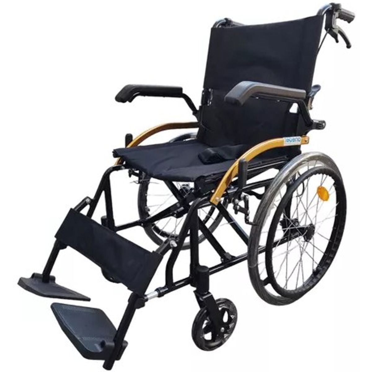 ONEDER - Silla De Ruedas Apoyabrazos Abatibles Doble Freno Plegable Aluminio KJT101B