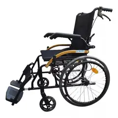 GENERICO - Silla De Ruedas Apoyabrazos Abatibles Doble Freno Plegable Aluminio KJT101B