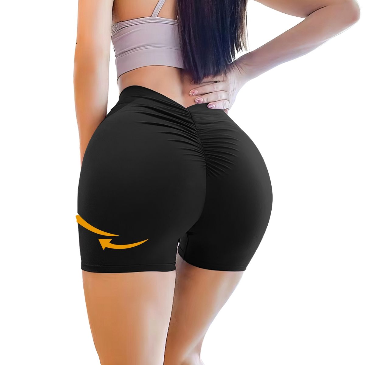 LIKE SHOP - Calza Corta Pretina V Liso Levanta Cola Lycra Costura Reforzada 8009