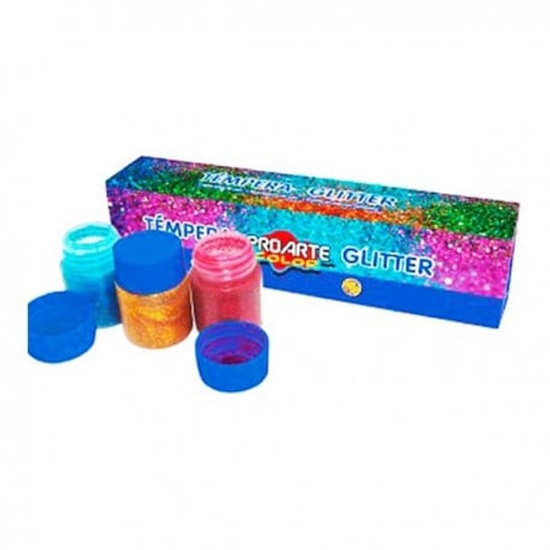 PROARTE - Tempera Glitter 6 Colores Frasco 15Cc Proarte