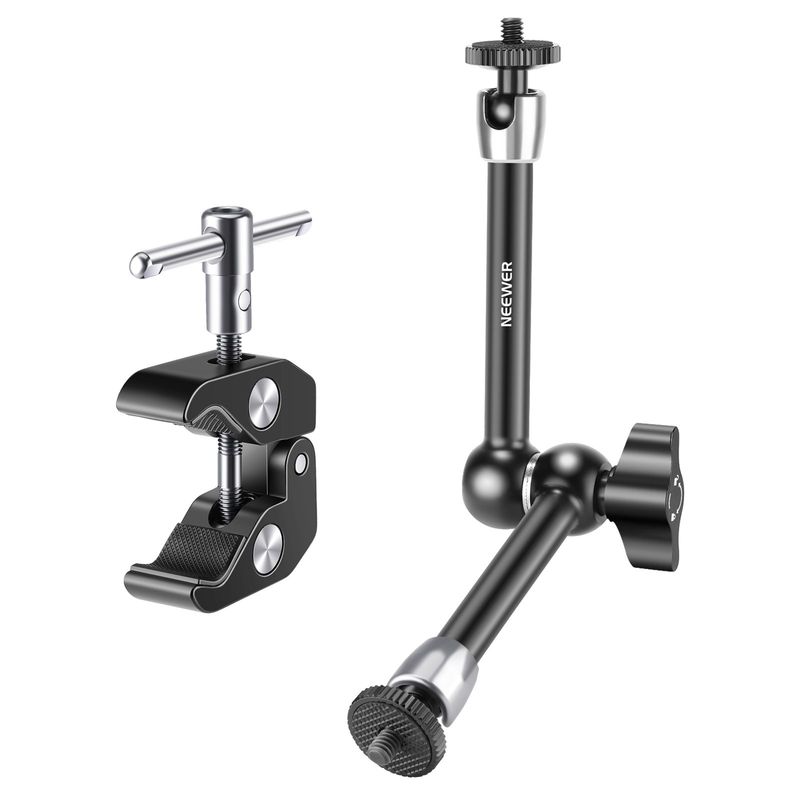 NEEWER - Super Clamp + 25cm Brazo Mágic Para Monitor Flash LED Luz Micrófono