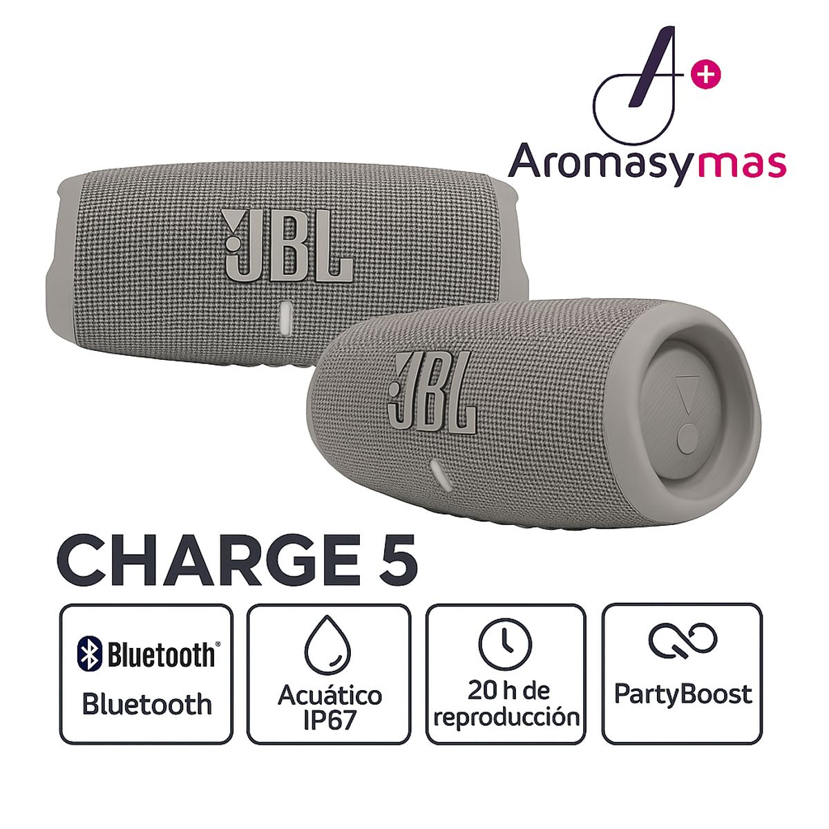 JBL - JBL Charge 5 Parlante Bluetooth Acuático Gris