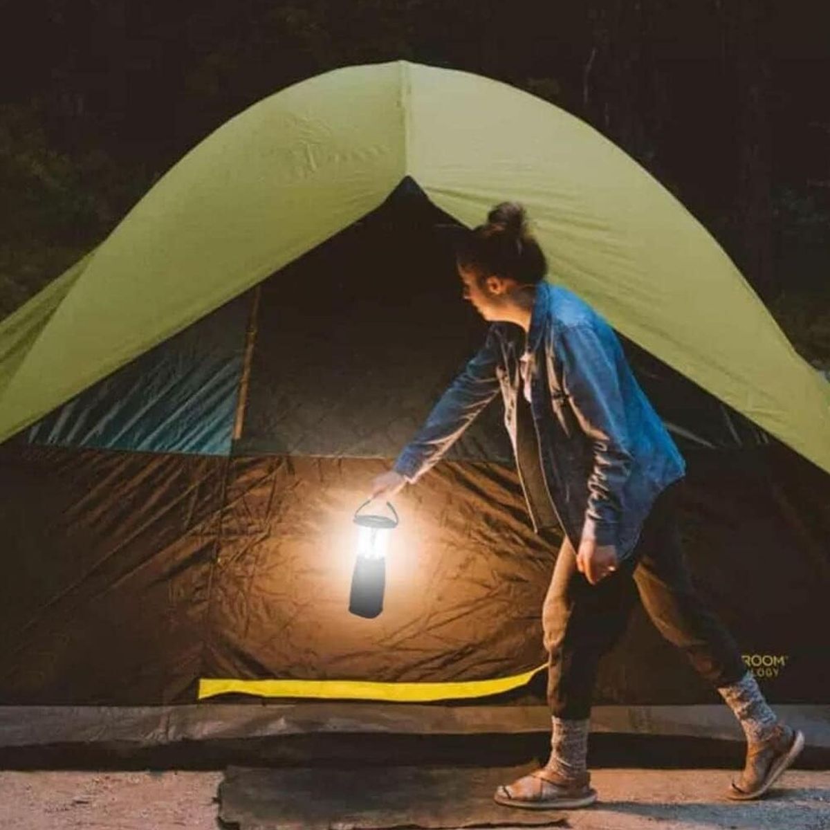 GENERICO - Lámpara solar LED con dinamo para exteriores camping senderismo caza