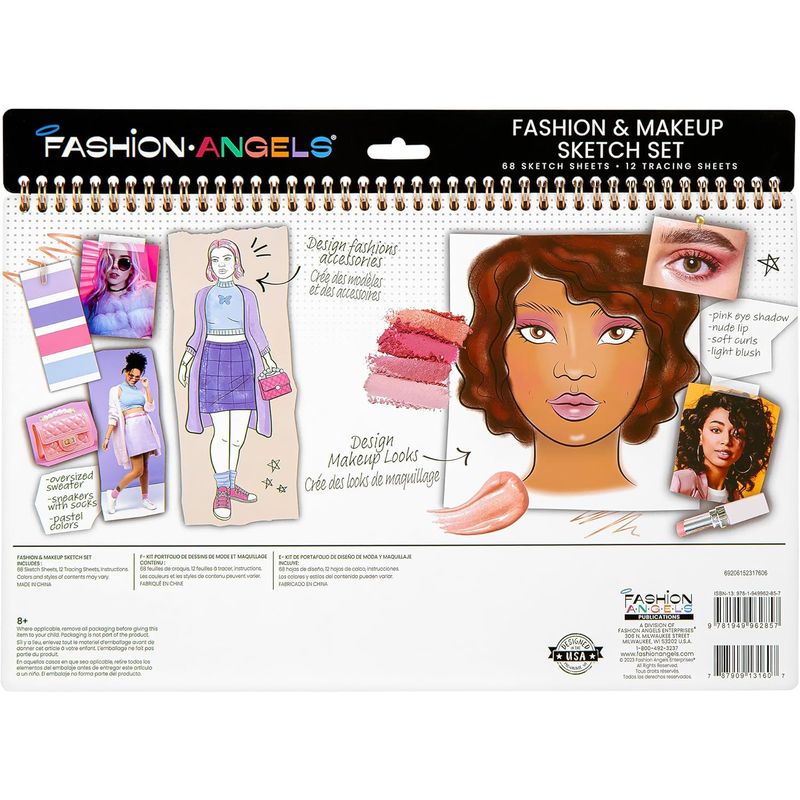 FASHION ANGELS - Libreta Cuaderno Portafolio Fashion Angels Rostro Y Ropa