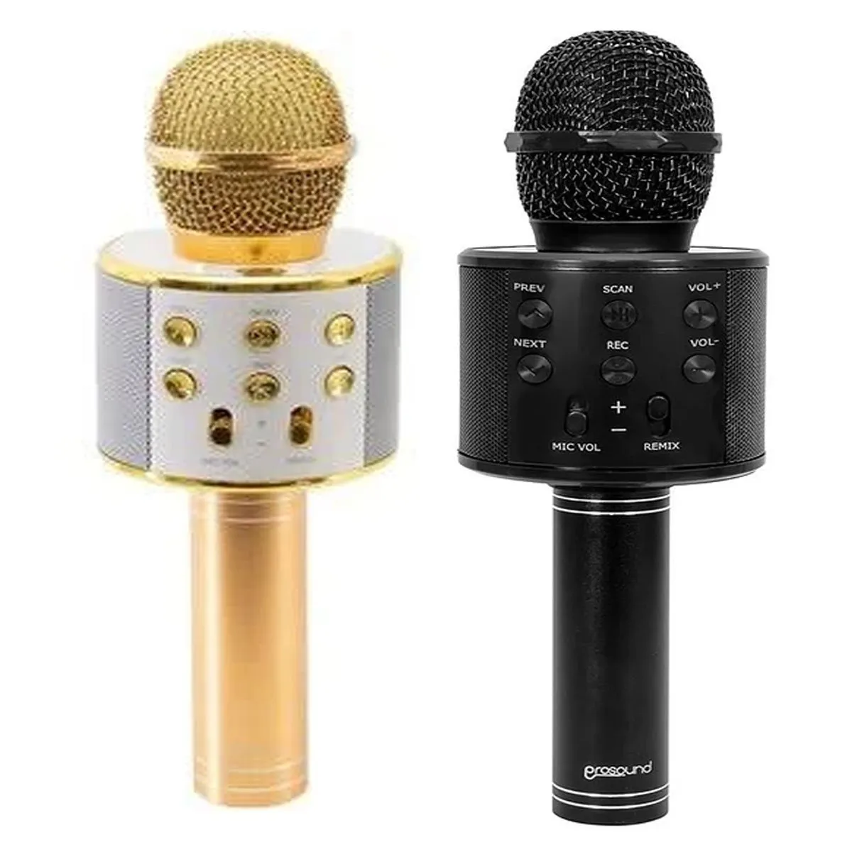 PROSOUND - KIT 2 MICROFONOS CON PARLANTE BLUETOOTH INALAMBRICO, RECARGABLES