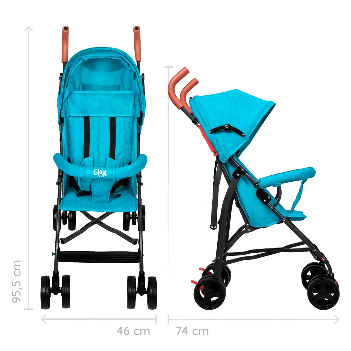 GLOWUP - Coche Paragua Paseo Bebe Plegable Niño Niña Celeste