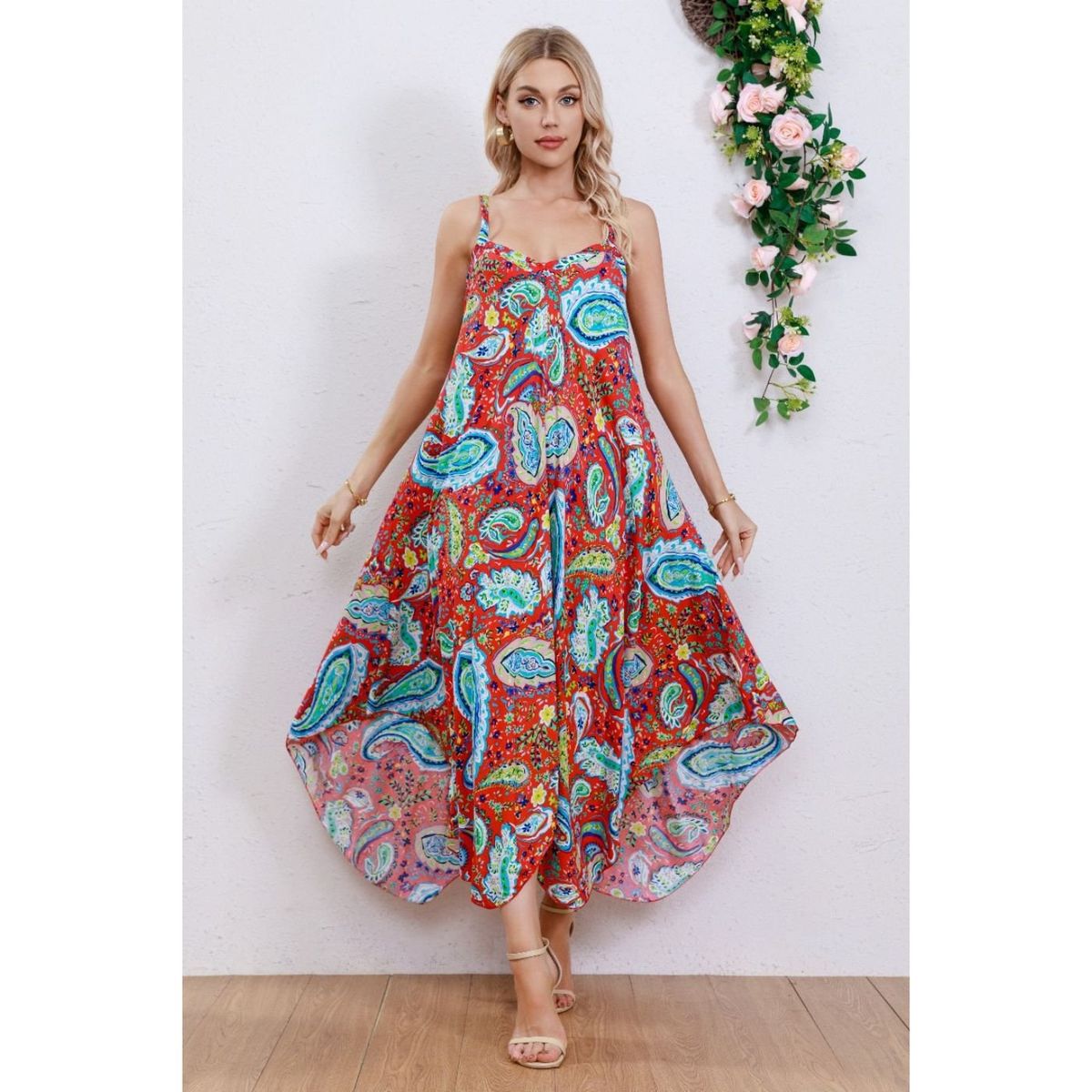 LIKE SHOP - Vestido Largo Asimétrico Verano Salida Playa Piscina 293