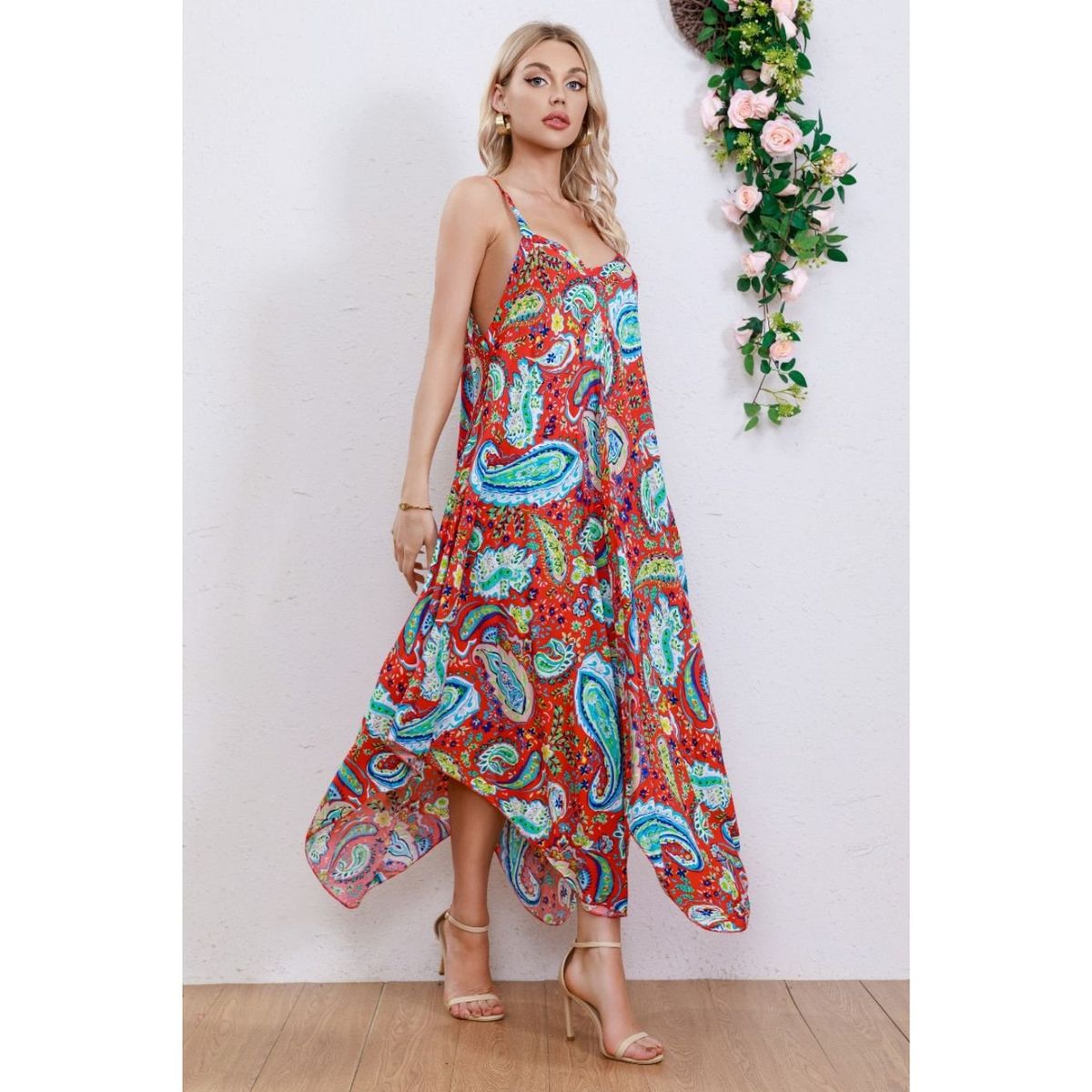 LIKE SHOP - Vestido Largo Asimétrico Verano Salida Playa Piscina 293