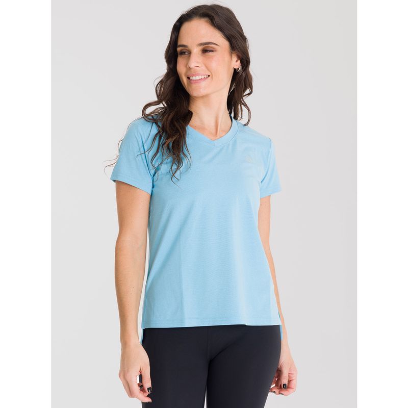 BSOUL - Polera deportiva Mujer cuello en V Celeste BSOUL
