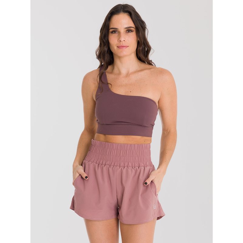 BSOUL - Peto deportivo Mujer Strappy One Shoulder Café BSOUL