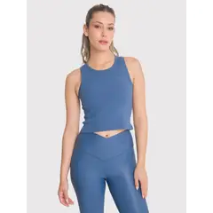 BSOUL - Polera deportiva Mujer Crop Tank Livia Azul
