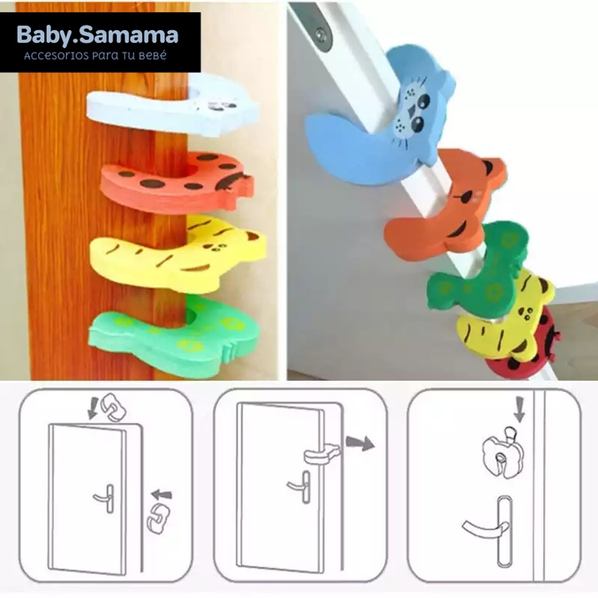 GENERICO - Pack 2 unidades topes de puertas diseño de foca