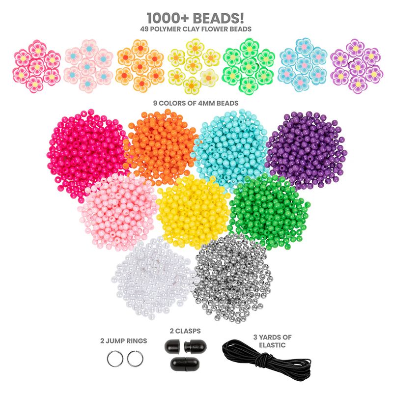 FASHION ANGELS - Set De Pulseras Con Cuentas Floreadas 1000+ Fashion Angels