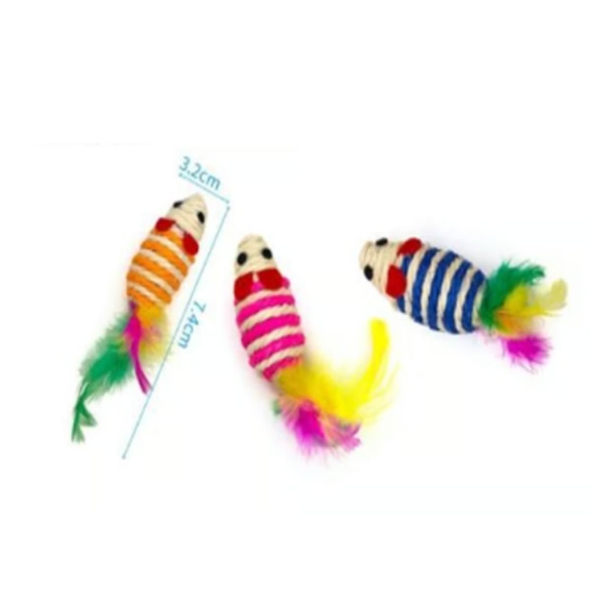 GENERICO - Juguete Para Gato Diseño Ratón Colores Surtidos Plumas