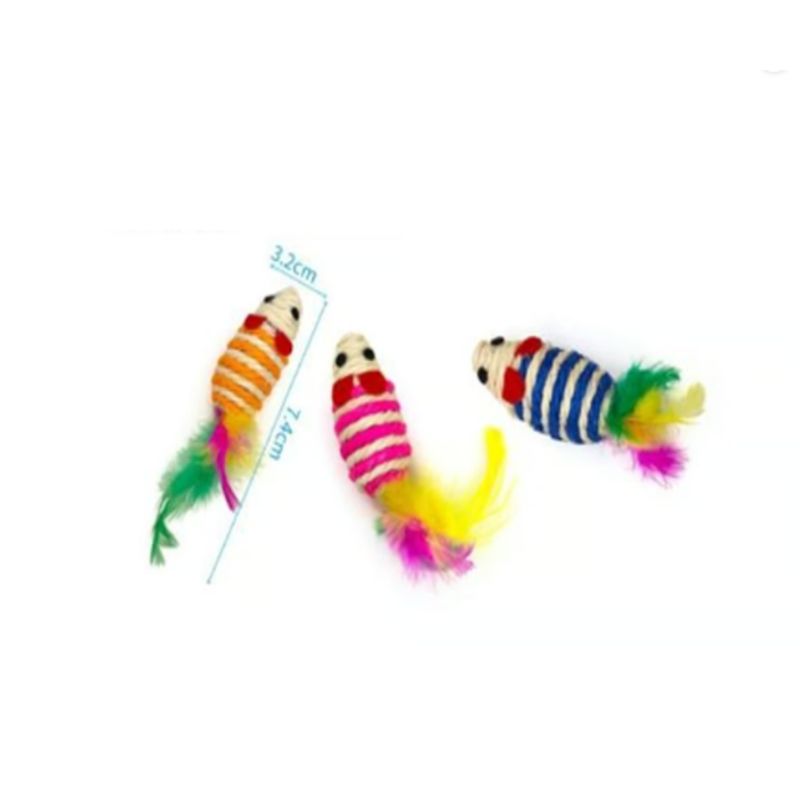 GENERICO - Juguete Para Gato Diseño Ratón Colores Surtidos Plumas
