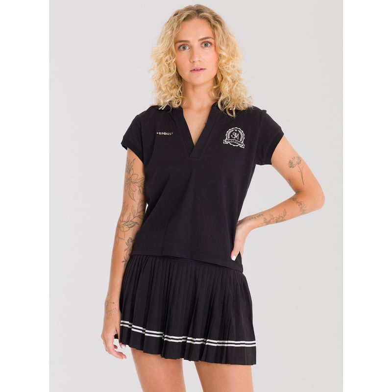 BSOUL - Polera Polo Mujer Heritage SAINTMALE Negra BSOUL