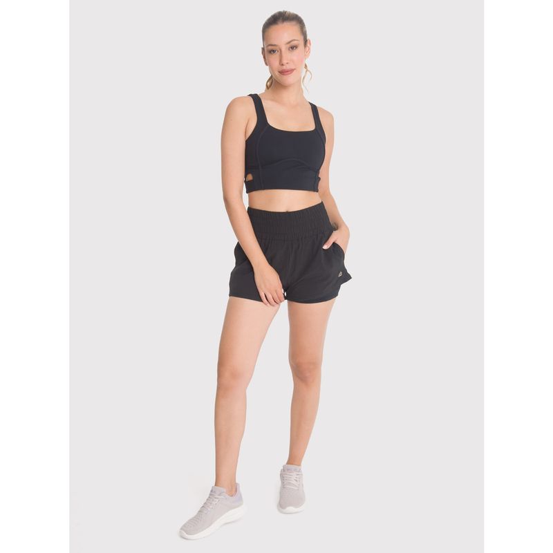 BSOUL - Short con calza Mujer 2 en 1 Active Negro BSOUL