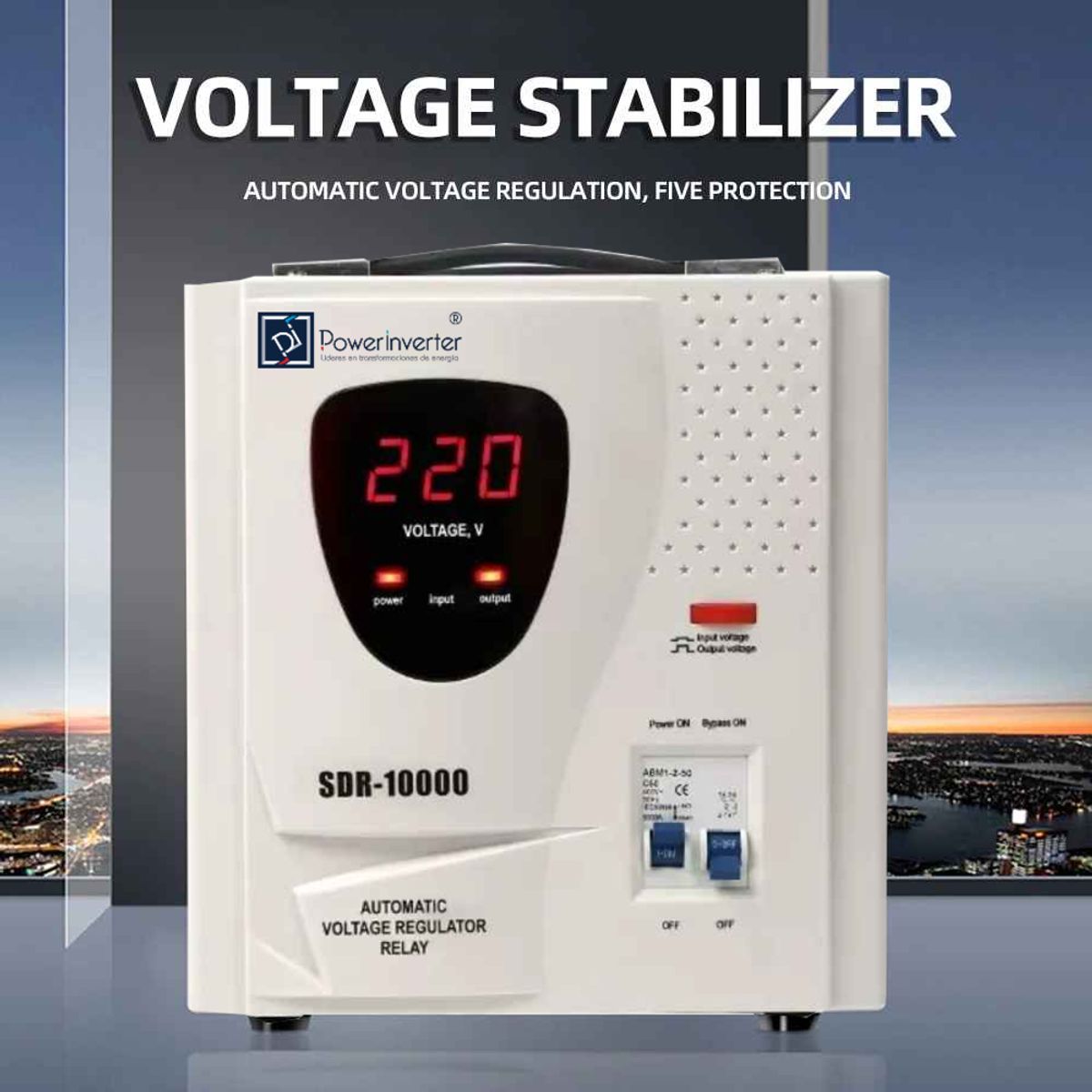 GENERICO - REGULADOR ESTABILIZADOR AUTOMÁTICO 10000W 220VAC-AVR-RELE - PROFESIONAL