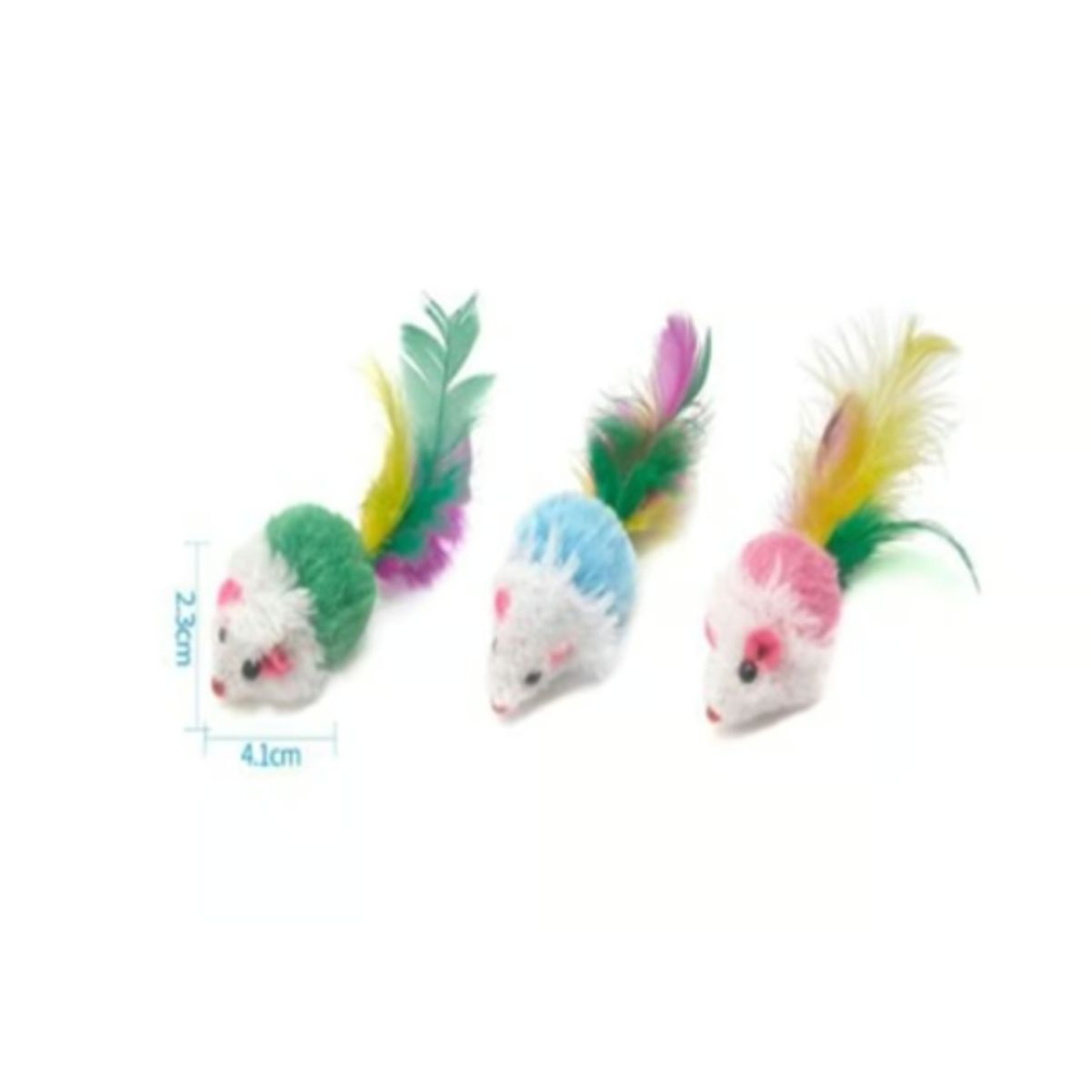GENERICO - Juguete Para Gato Diseño Ratón Colores Surtidos Plumas