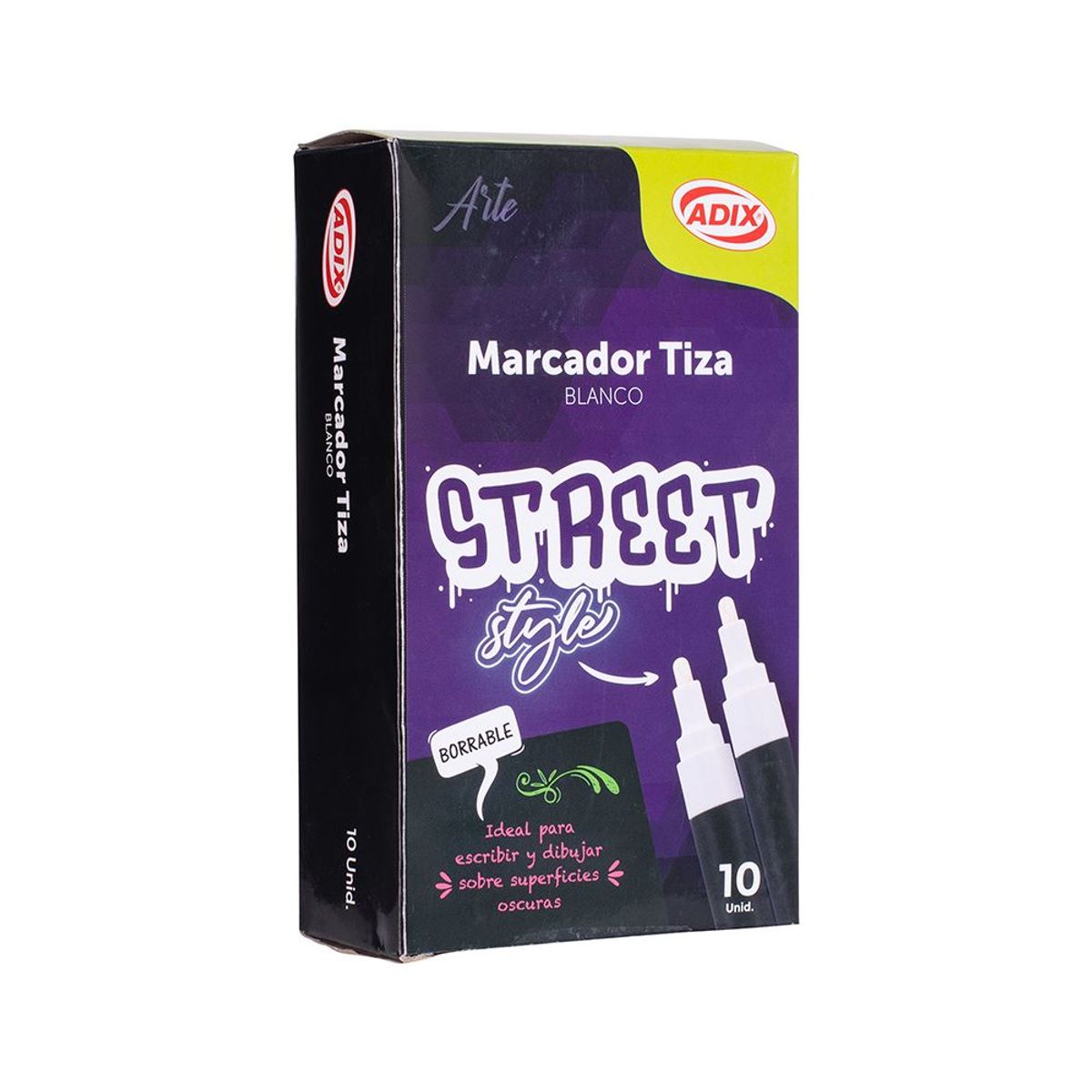ADIX - Marcador Tiza Blanco 10 Un