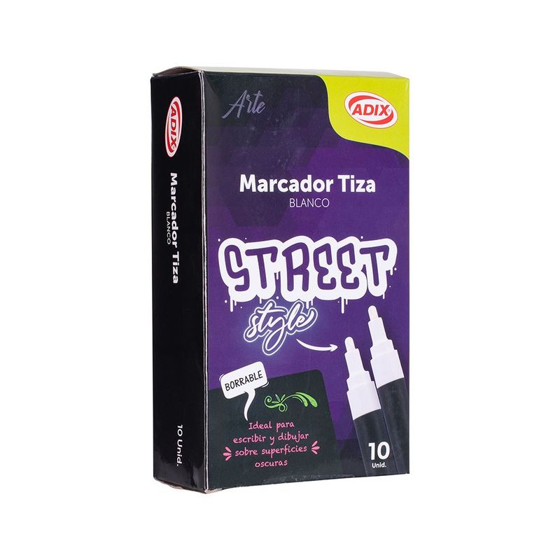ADIX - Marcador Tiza Blanco 10 Un