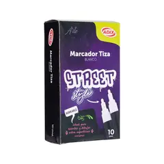 ADIX - Marcador Tiza Blanco 10 Un