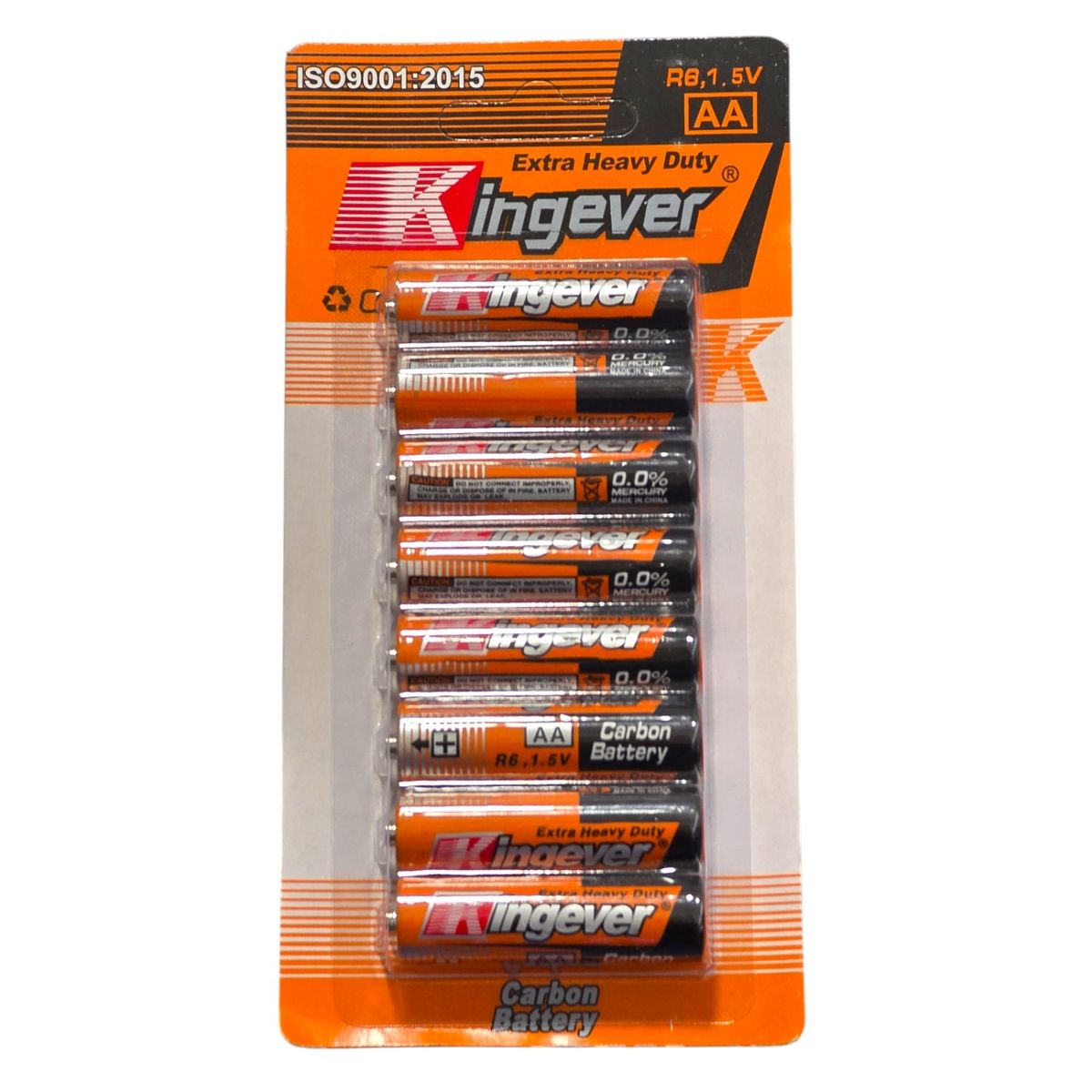 GENERICO - Pack 8 Pilas Kingever AA Carbon Battery R6