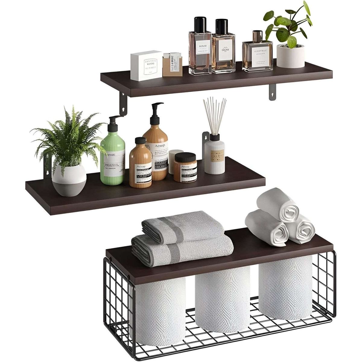 GENERICO - Estantes Flotantes de Pared Rack de Madera…