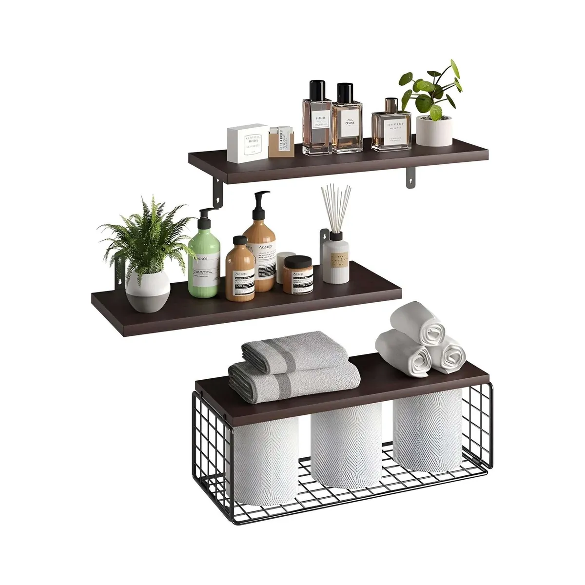 GENERICO - Estantes Flotantes de Pared Rack de Madera…