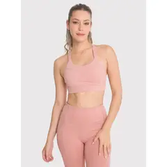 BSOUL - Peto deportivo Mujer Hight Support Palo Rosa