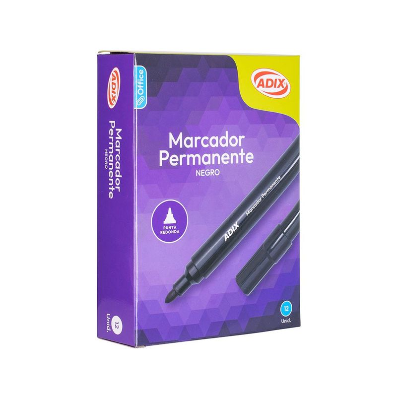 ADIX - Marcador Permanente Negro 12 Un